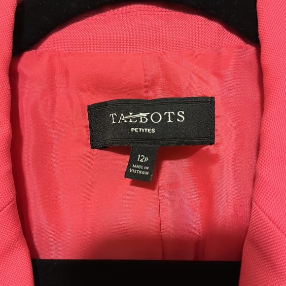 Talbots size 12 petites Hot Pink Blazer Jacket - Picture 3 of 3